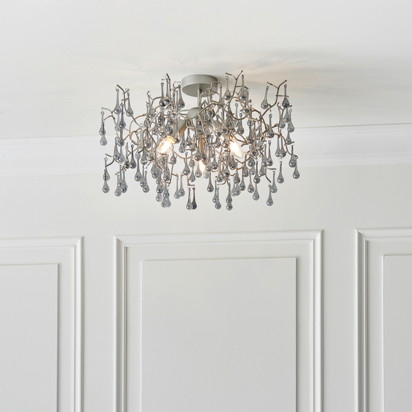Sufitowa lampa ażurowa L&-190302 Light& hampton srebrna dymiona