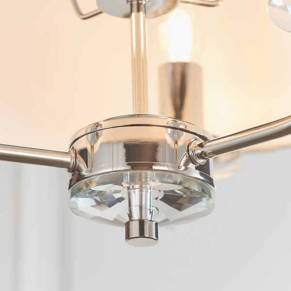 Lampa wisząca z abażurem Nixon 60129 Endon na łańuchu ecru nikiel