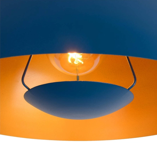 Loftowa LAMPA wisząca SIEMON 45496/01/35 Lucide metalowa OPRAWA kopuła zwis niebieska