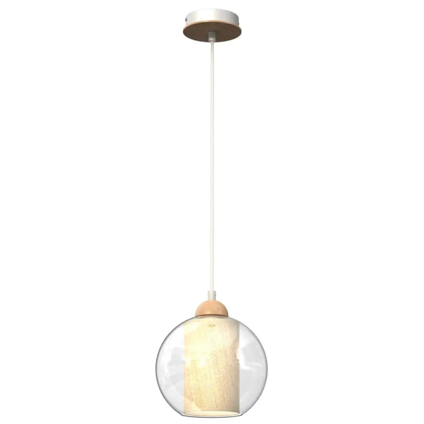 Skandynawska lampa wisząca TELA MLP7955 do kuchni biała drewniana