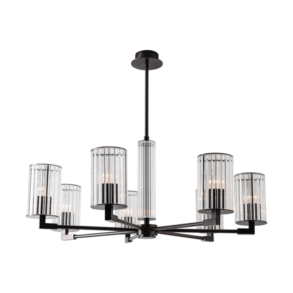 Nasufitowa lampa Aria 1229 Zuma sopelki do salonu przezroczysty tytanowy