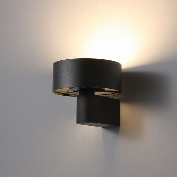 Kinkiet do salonu Braket 622901103 Elkim LED 6W 3000K okrągły czarny