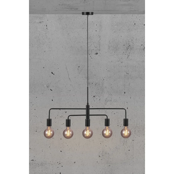 Lampa zwieszana Gloom 2113053003 do salonu metalowa czarny