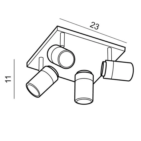 Sufitowa lampa kwadratowa Noemie do przedpokoju chrom