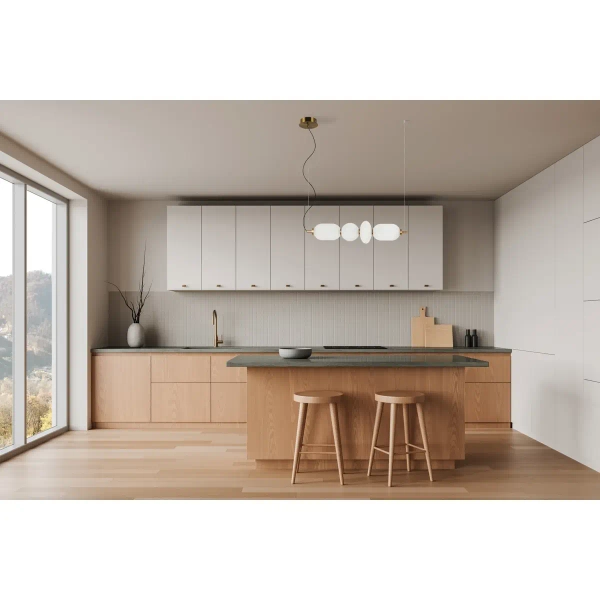 Żyrandol kulisty Nico PND-8545-4H-AB-WH LED 18W 3000K biały