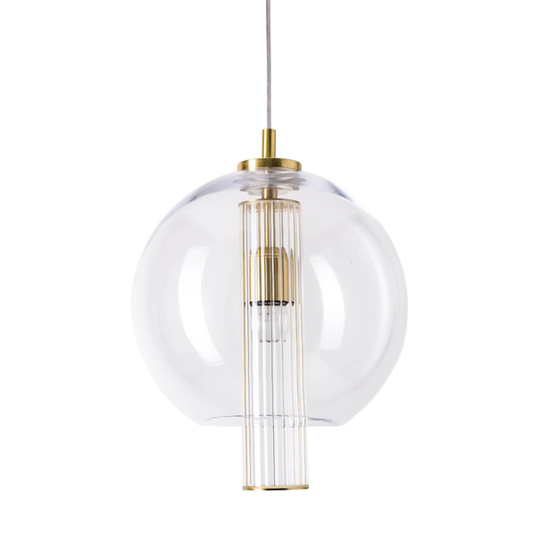 Wisząca lampa Bella 1240 Zuma kula tuba przezroczysty mosiądz