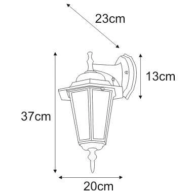 LAMPA elewacyjna Standard K-5009A down czarny/złoty Kaja ścienna OPRAWA klasyczna zewnętrzny kinkiet IP44 czarny złoty