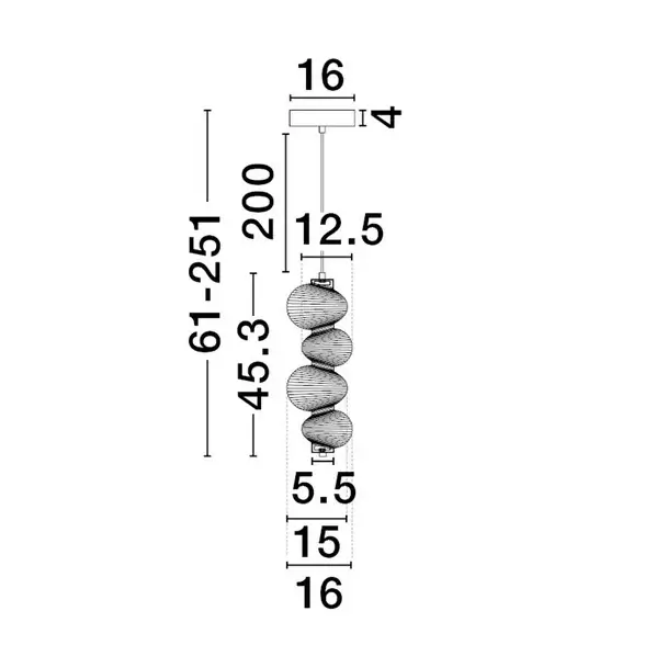 Dekoracyjna wisząca lampa TANVERA LE45207 LED 15W 3000K szara