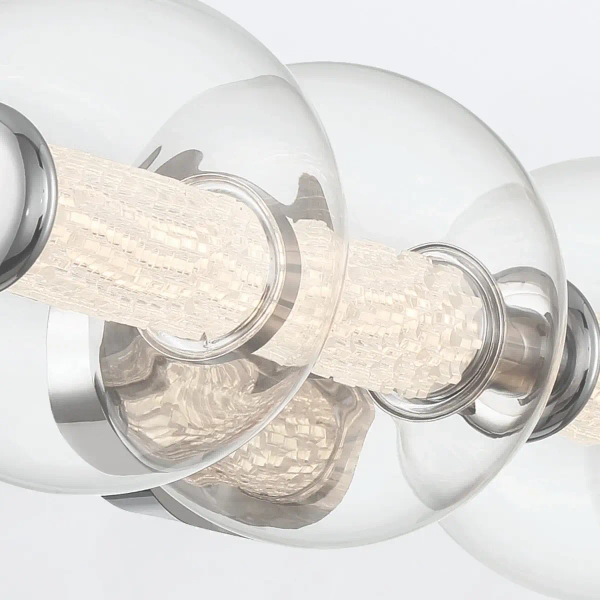 Szklany kinkiet Atomo QN-ATOMO-4W-PC LED 18,5W 3000K IP44 kule srebrny