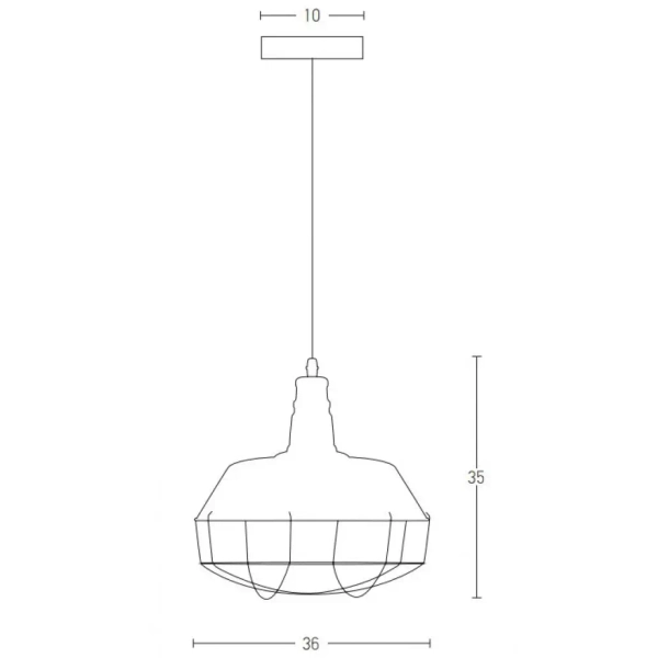 Industrialna wisząca lampa 1548 druciana do kuchni nad blat czarna