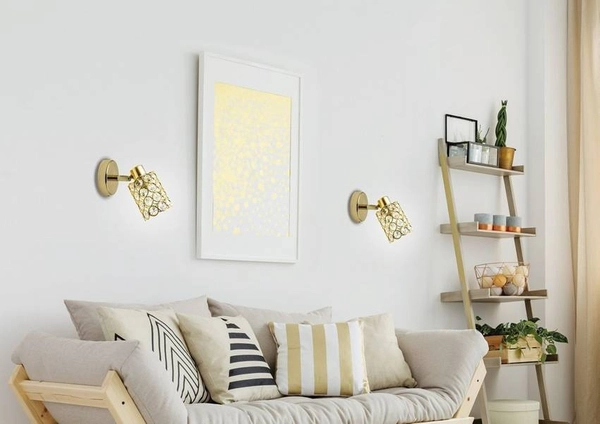 Kinkiet ścienny glamour York 91-70098 Candellux kryształki mosiądz