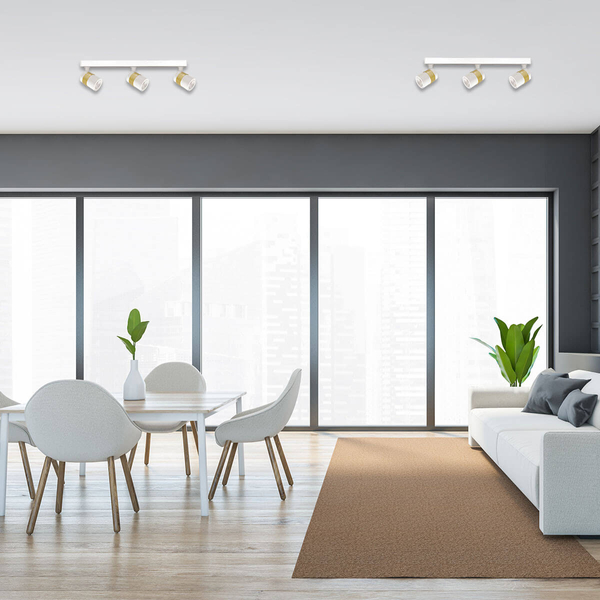 Sufitowa lampa reflektorki Antillo LP-770/3W WH regulowana nad wyspę metal biały złoty