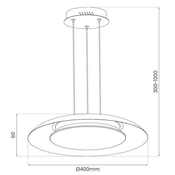 Ringowa lampa wisząca Piattino ML1815 LED 30W 3000-6000K czarny złoty