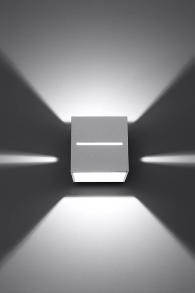 Kinkiet LAMPA ścienna SL.0206 kwadratowa OPRAWA metalowa kostka cube przyścienna biała