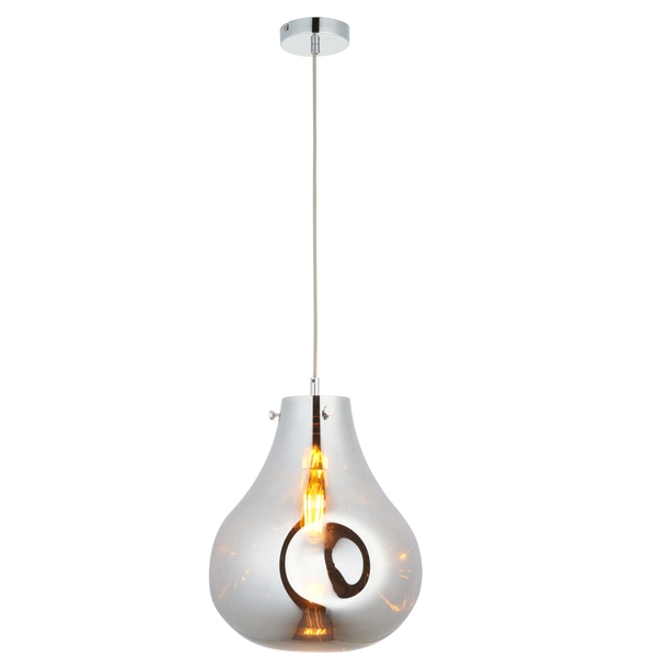 Wisząca lampa gruszka L&-199788 Light& szklany klosz chrom
