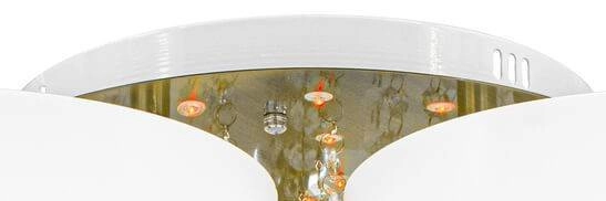 Glamour LAMPA sufitowa DRS8006/5 21QG Elem abażurowy plafon z łańcuszkami biały mosiądz