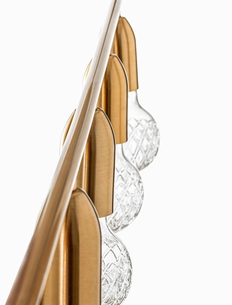 Kryształowa lampa wisząca Bani listwa do gabinetu złota