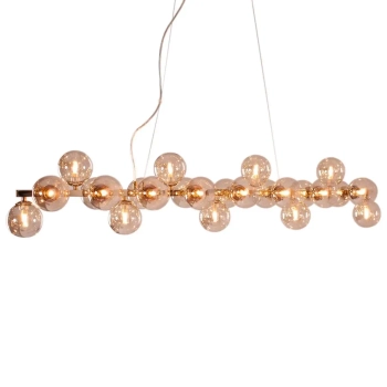 Lampa wisząca nad stół Splendor 4200960-5503 kulista szklana bursztynowa