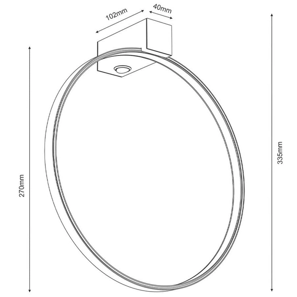 Kinkiet kuchenny AGARO 4316 Shilo LED 9W 3000K obręcz złoty