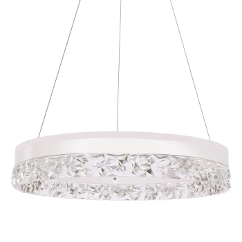 Wisząca lampa ring Frozi 31-35547 LED 32W 3000K kryształowa biała