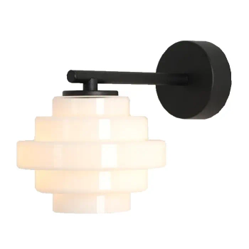 Szklana lampa ścienna FILO 9002C1 ryflowana biała czarna