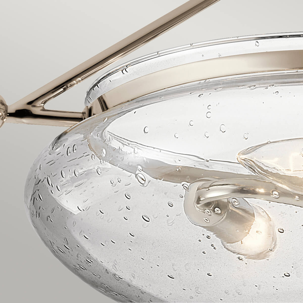 Lampa sufitowa szklana Belle QN-BELLE-SF-PN Quintiesse do jadalni nikiel