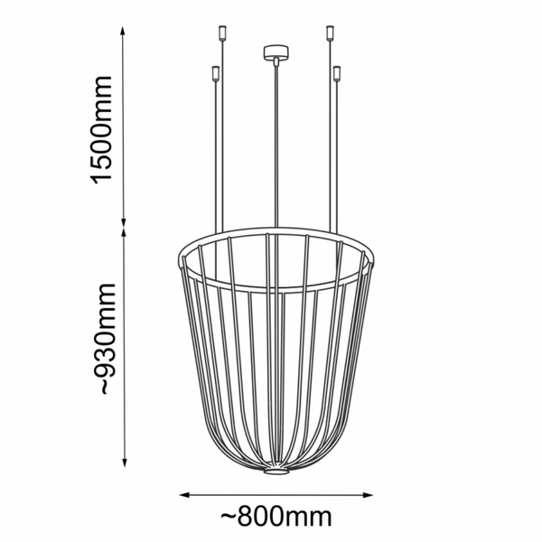 Wisząca lampa no. Moon 5142 Shilo druciana dekoracyjna platyna