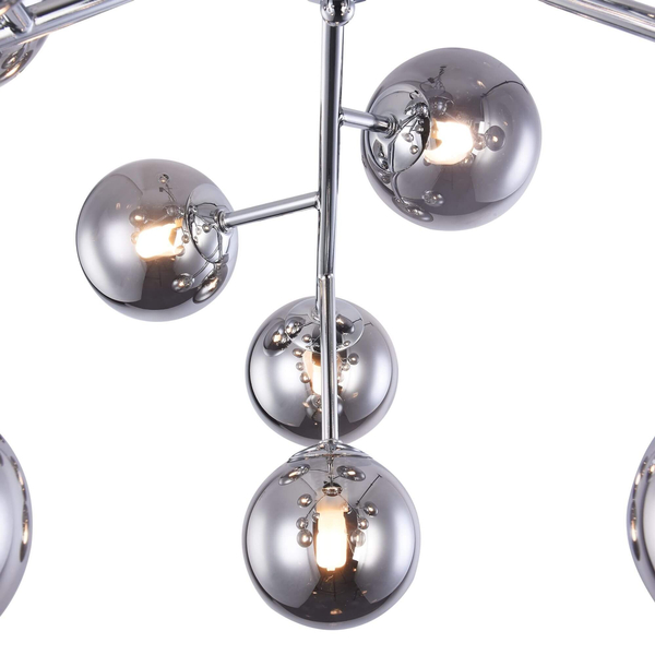 LAMPA sufitowa DALLAS MOD545PL-12CH Maytoni metalowa OPRAWA modernistyczny plafon molekuły chrom przydymione