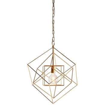 Wisząca lampa designerska L&-190032 Light& klatka druciana złota