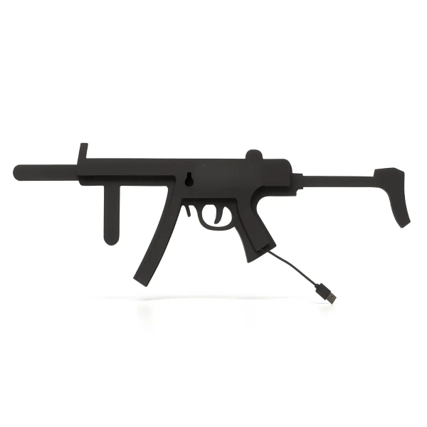 Młodzieżowy kinkiet ścienny KLMP5 LED RGB karabin USB czarny