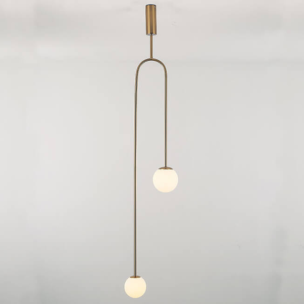 Zwisowa lampa łuk Loop ST-8928S gold Step balls do sypialni loft złoty