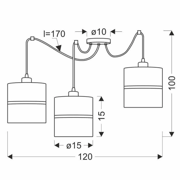 Lampa wisząca Assam 33-17772 Candellux regulowana czarna złota