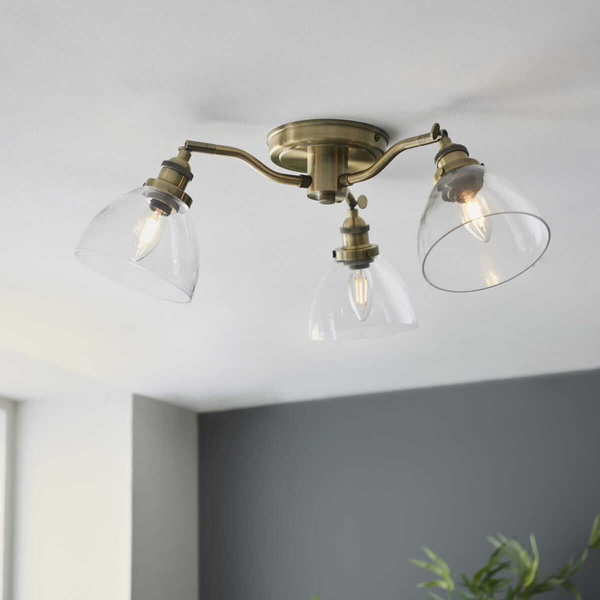 Lampa sufitowa Hansen 97247 Endon mosiądz przezroczysta