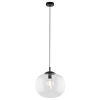 Szklana lampa wisząca VIBE 4817 do sypialni kula czarny przezroczysty