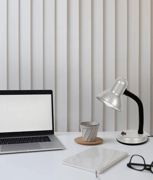 Metalowa lampka biurkowa Cariba K-MT-203 SREBRNY srebrna