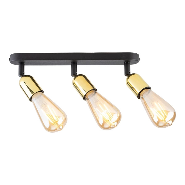 Potrójna lampa sufitowa spot Top 560 TK Lighting metalowa czarna złota