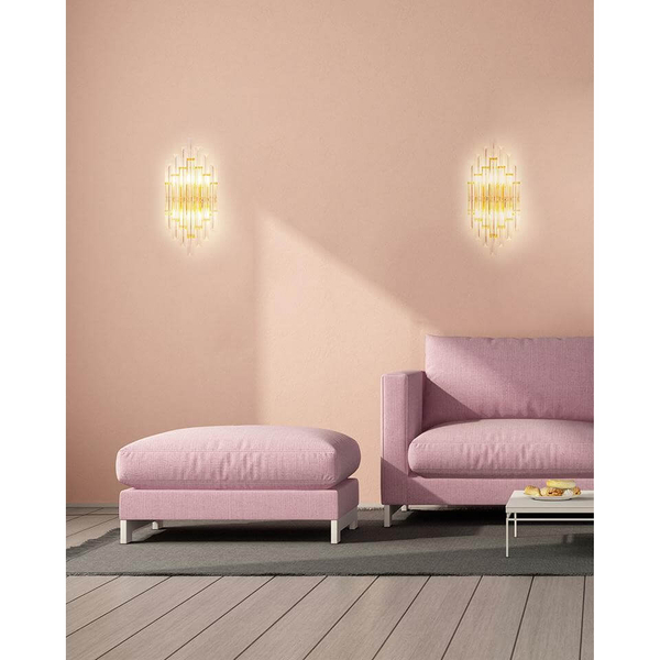 Sypialniana lampa ścienna Palazzo MSE010100327 Moosee kryształ przezroczysta złota