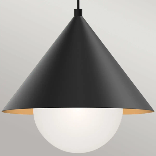 Modernistyczna lampa wisząca Remyck ALM-REMYCK-P-BK nad blat czarna
