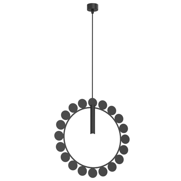 Nowoczesna lampa wisząca no.O 5060 Shilo okrągła metalowa czarna
