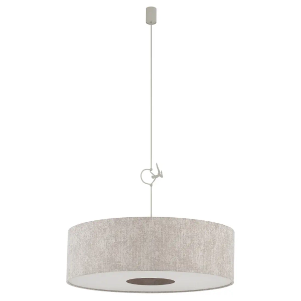 Abażurowa wisząca lampa CEDRO 11666 tkaninowa beżowa
