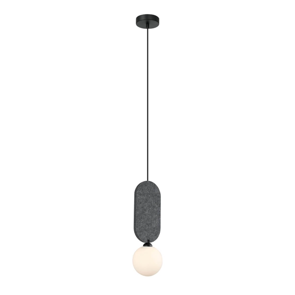 Okrągła lampa wisząca Lorenzo PND-59815-1-GR do jadalni szara biała