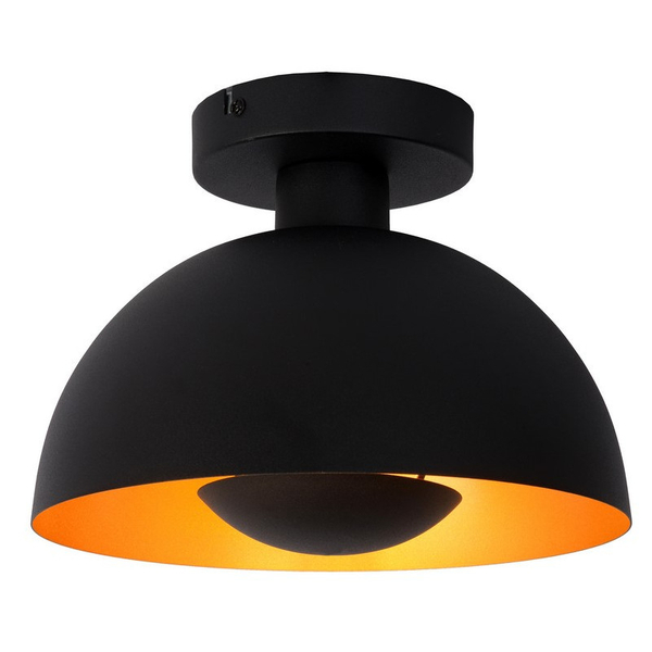 LAMPA sufitowa SIEMON 45196/01/30 Lucide metalowa OPRAWA hygge plafoniera kopuła czarna