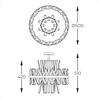 Sufitowa lampa Constantinople C0567-08C-7GAC kryształ przezroczysta złota