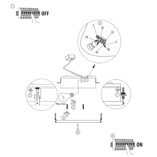 Podtynkowa lampa sufitowa Zois HK19236S76 industrialna czarna