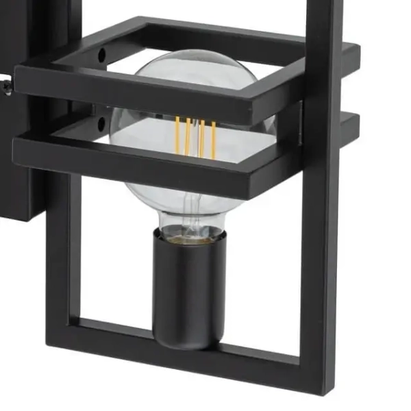 Czarna lampa ścienna Merci do salonu frames metalowa