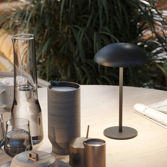 Lampka zewnętrzna stolikowa MROOM 26576-M930-D9-TD-12 czarna LED 4W 3000K dotykowa