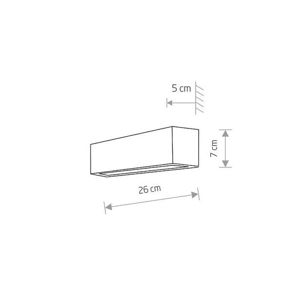 Ścienna lampa belka STRAIGHT WALL 6350 grafitowy kinkiet półka