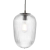 Ryflowana lampa wisząca Abrielle ABR0108 szklany owalny nikiel