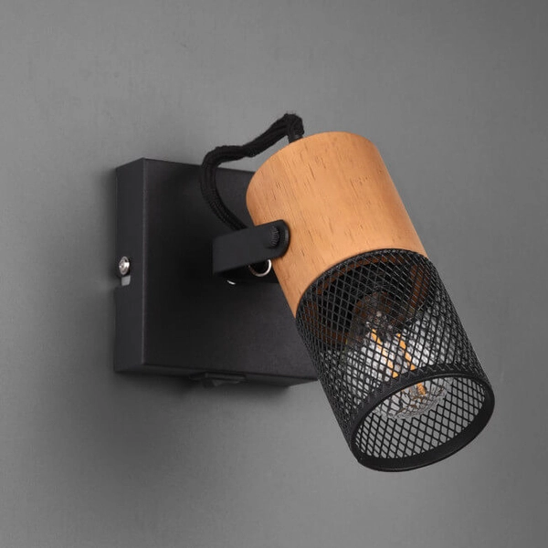 Kinkiet ścienny regulowany Tosh 804370132 metalowy czarny brązowy