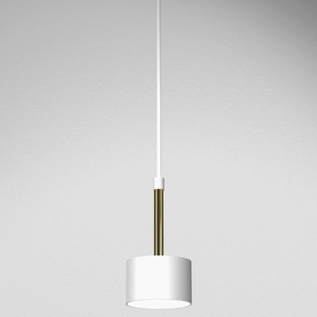 Minimalistyczna lampa wisząca ARENA metalowa okrągła biała złota